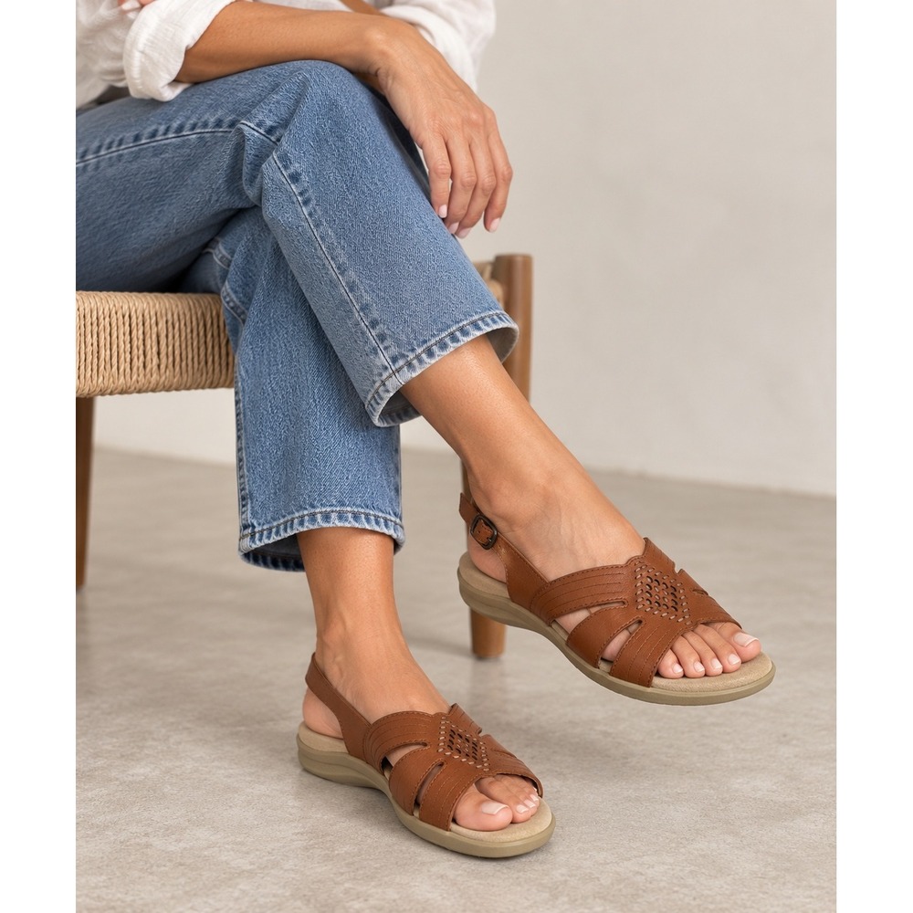 SAS Tripad Comfort Womens 6.5 M Brown Leather Huarache Slingback Sandals